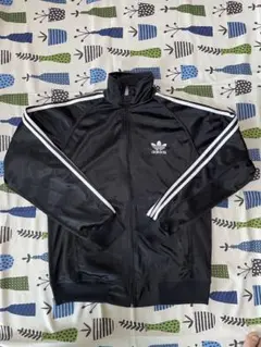 adidas ブラック ジャージ ストライプ