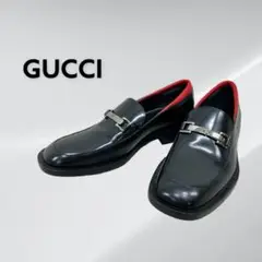 GUCCI グッチ シルバー金具 ロゴ刻印 レザー ビット ローファー 革靴