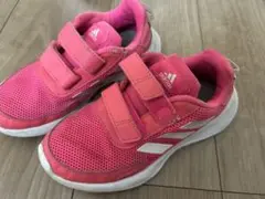 adidas ピンク スニーカー ベルクロ　こども　女子　19cm