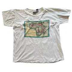 90s vintage アフリカ地図プリント Tシャツ M シングルステッチ