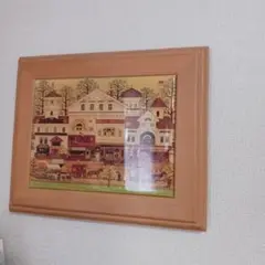 絵画 風景 茶色フレーム