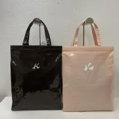 2486 kitamura キタムラ　トートバッグ　ピンク　ブラウン　2点セット