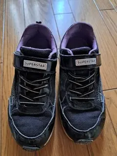 SUPERSTAR ブラック/パープル スニーカー　21.5cm
