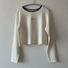 ロゴ刺繍カットソー　L