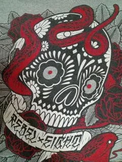 Rebel x Eighth スカルTシャツ グレー　（M）