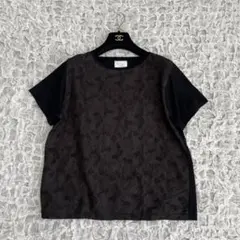 Yuni ユニ　刺繍ドッキングカットソー　トップス