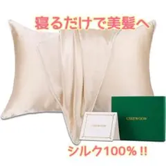 ☘️睡眠時間を贅沢に☘️シルク枕カバー 片面100%天然6A級 43×63cm