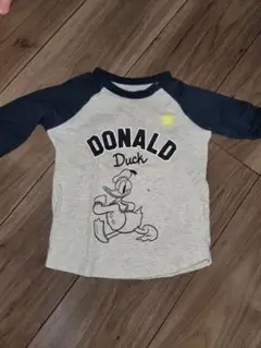 ドナルドダック Tシャツ 9０cm グレー/ネイビー