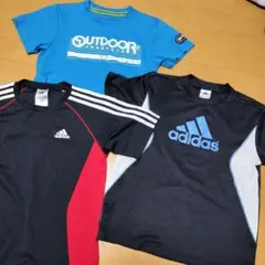 まとめ売り　adidas OUTDOOR 150サイズ 黒赤ブルー Tシャツ