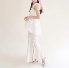 muguet ミュゲ gloss dot satin skirt