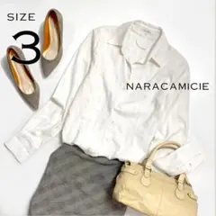 NARACAMICIEナラカミーチェ ストレッチコットンスキッパーカラーシャツL