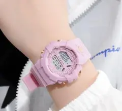 q81新品TEDONGレディース&ガールズ腕時計デジタル多機能LEDピンク806