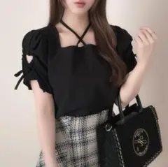 ストラップハートアイレットスリーブトップス[fo2121] GRL グレイル