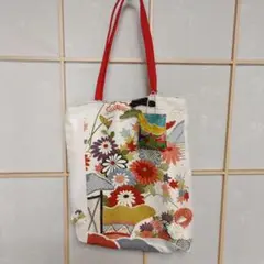 レトロな 奥ゆかしさある 手提げ袋 ラベンダーポプリは おまけです