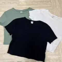 SHEIN ミニTシャツ　ミニ丈　ヘソだし　3枚セット
