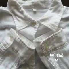 無印良品 ホワイトシャツ M　ガーゼシャツ