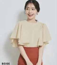 タグ付き未使用品【MAAYA DESIGN】ギャザースリーブブラウス