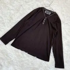 【c752】NotaBene メンズ　トップス　カットソー　長袖　ブラウン