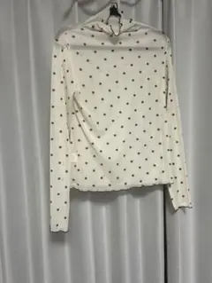 【値下げ】ドット シアー トップス ウィッシュコア ホワイト 韓国 カットソー