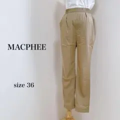 MACPHEE マカフィー フルレングス パンツ ウエストゴム ベージュ 日本製