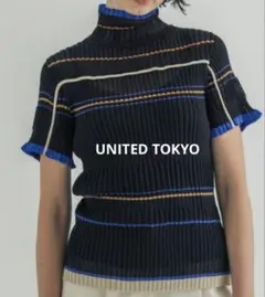 UNITED TOKYO マルチカラーシャーリングサマーニットハーフスリーブ