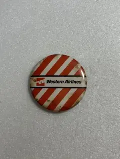 ウエスタン航空　缶バッジ　Western Airlines エアライングッズ