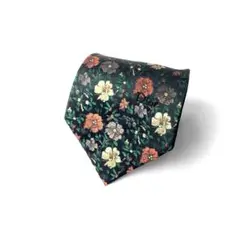 1068 ChristianDior クリスチャンディオール　花　ネクタイ　黒