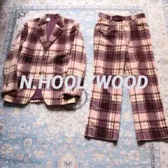 Nハリウッド ベロアチェック柄 セットアップ ジャケット
