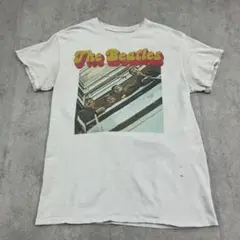 ビートルズ　オフィシャル　半袖Tシャツ　バンド　古着　ベージュ　ライトグレー　S