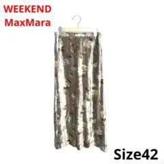 新品 WEEKEND MaxMara 花柄ベルベットロングスカート 5555