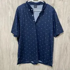 未使用品✴︎IGNIO ネイビー ドット柄 半袖シャツ LL