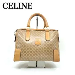 CELINE セリーヌ マカダム柄 ミニボストンバッグ ハンドバッグ ブラウン