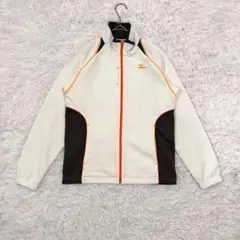 【ミズノ】トラックジャケット スポーティー ロゴ刺繍 差し色 白 S TC193