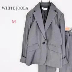 ◆ホワイトジョーラ【M】パンツスーツ パワーショルダー 裏地 オフィス