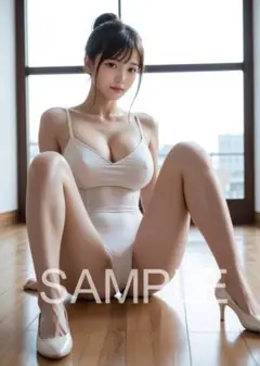 AI 美女 ポスター レオタード 美人 可愛い バレエ 巨乳 c082616