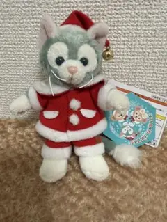 ディズニー　ダッフィー＆フレンズ　クリスマス　ぬいぐるみバッジ　サンタクロース