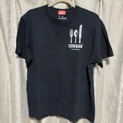 y070204 クックマン　Tシャツ　ブラック　ロゴ　L