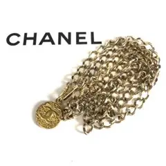 【極美品・高級】CHANEL チェーンベルト ネックレス コイントップ ゴールド