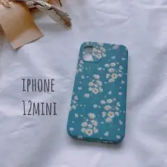 iphone 12mini新品 iphoneケース 花柄 ソフト 青