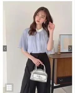 GRL ピンタックフレアスリーブシフォンブラウス[fo2098]