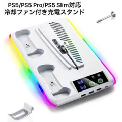 PS5/PS5 Pro/PS5 Slim対応 縦置き 冷却ファン 充電スタンド
