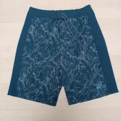 アシックス青系マーブル模様ハーフパンツ　Ｌサイズ