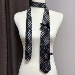 【一点もの】リメイクネクタイ　グリーン×ブラック