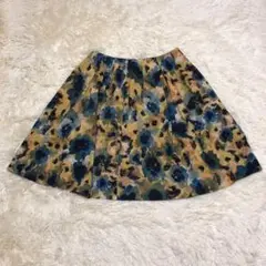 美品 グレースコンチネンタル ひざ丈 スカート 日本製 総柄 花柄