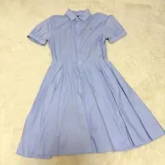 【超美品】Ralph Lauren 16 シャツワンピース ライトブルー160