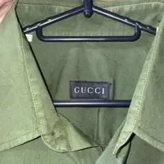 特別価格 GUCCI オリーブグリーン 長袖シャツ