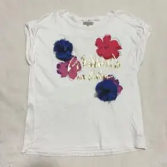 ランバンオンブルー　ランバン　コサージュ　プリント　tシャツ