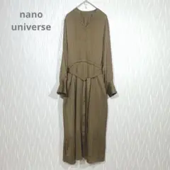 （ナノ・ユニバース）ヴィンテージサテンワンピース　プリーツ　ウエストベルト