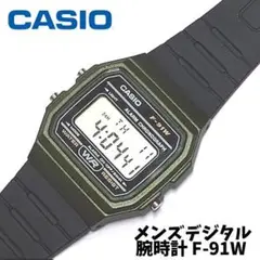 KN100美品 CASIO メンズ クォーツクロノグラフ腕時計 F-91Wカシオ
