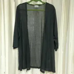 未使用品 ４Ｌサイズ 深緑色 七分袖 カーディガン